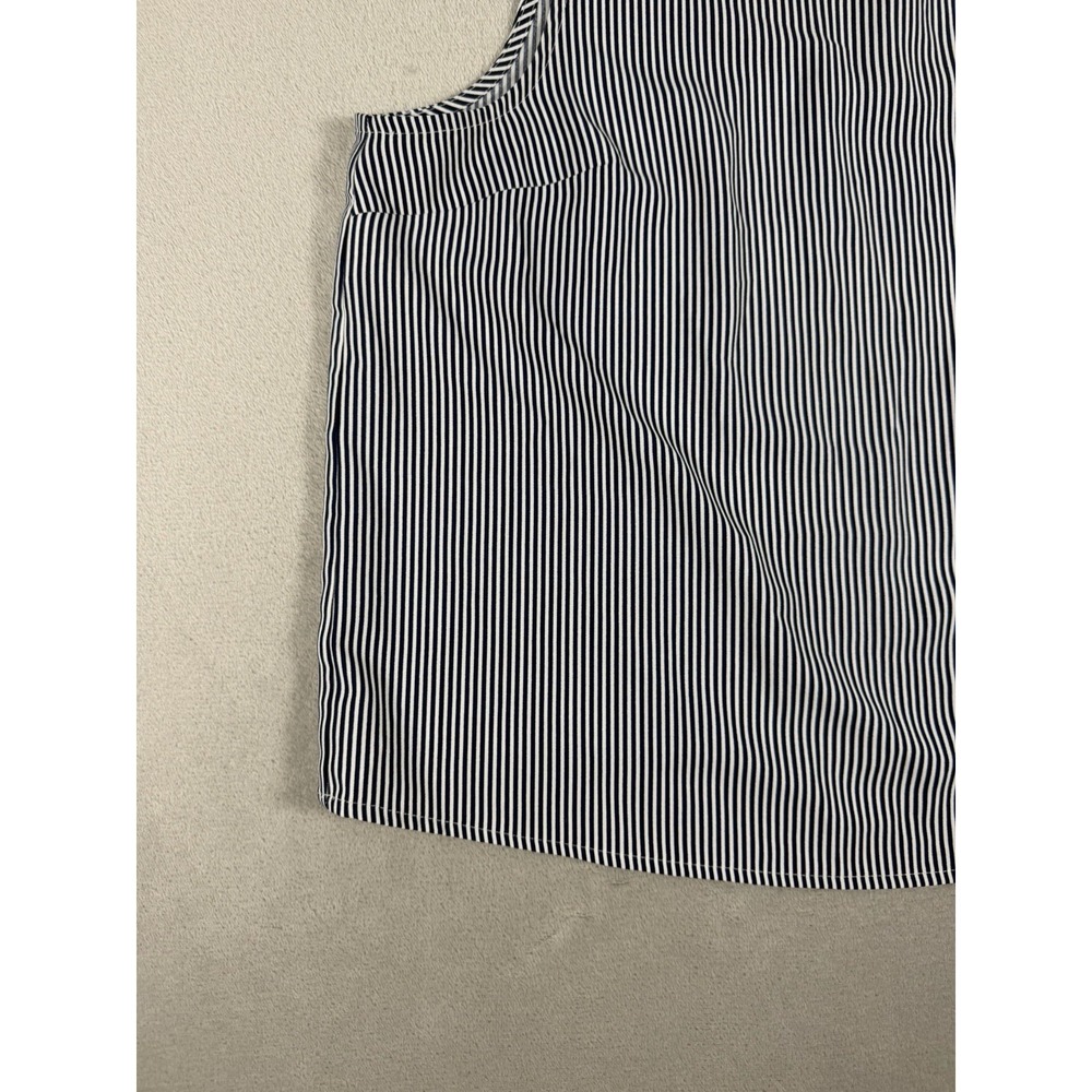 J.Crew Women's Sleeveless Striped Shell Blouse With Back Button Size L - Picture 4 of 16